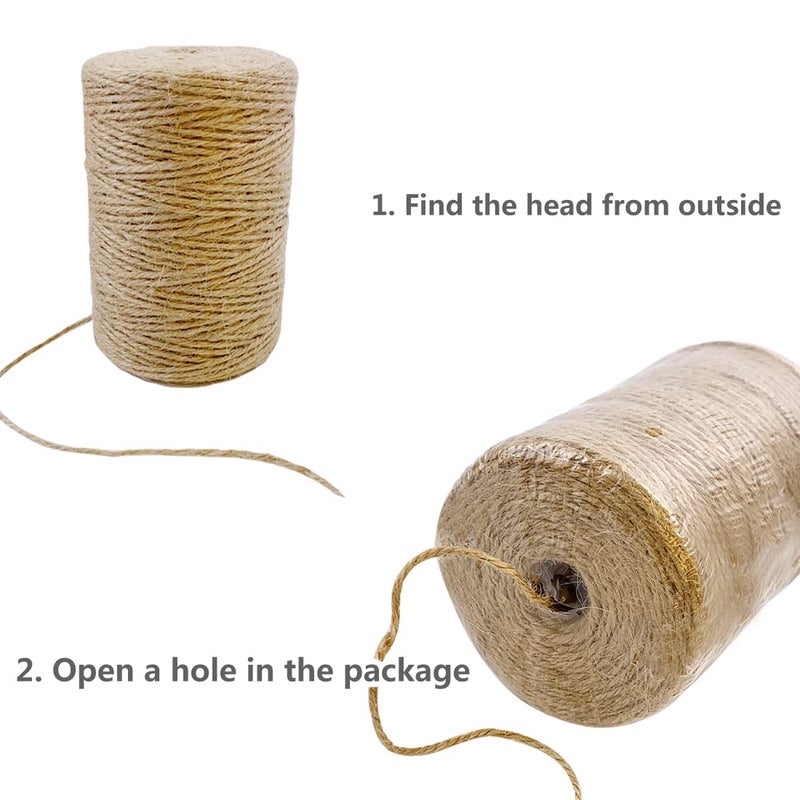 PH PERKHOMY PerkHomy Natural Jute Twine 600 Feet Long Colored Twine Rope for Crafts Gift Wrapping Packing Gardening and Wedding Decor (Black) - Image 4